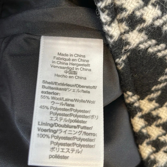 J.CREW FACTORY Houndstooth Plaid Wool Blend Mini Skirt Black White Preppy 4 - Picture 8 of 11